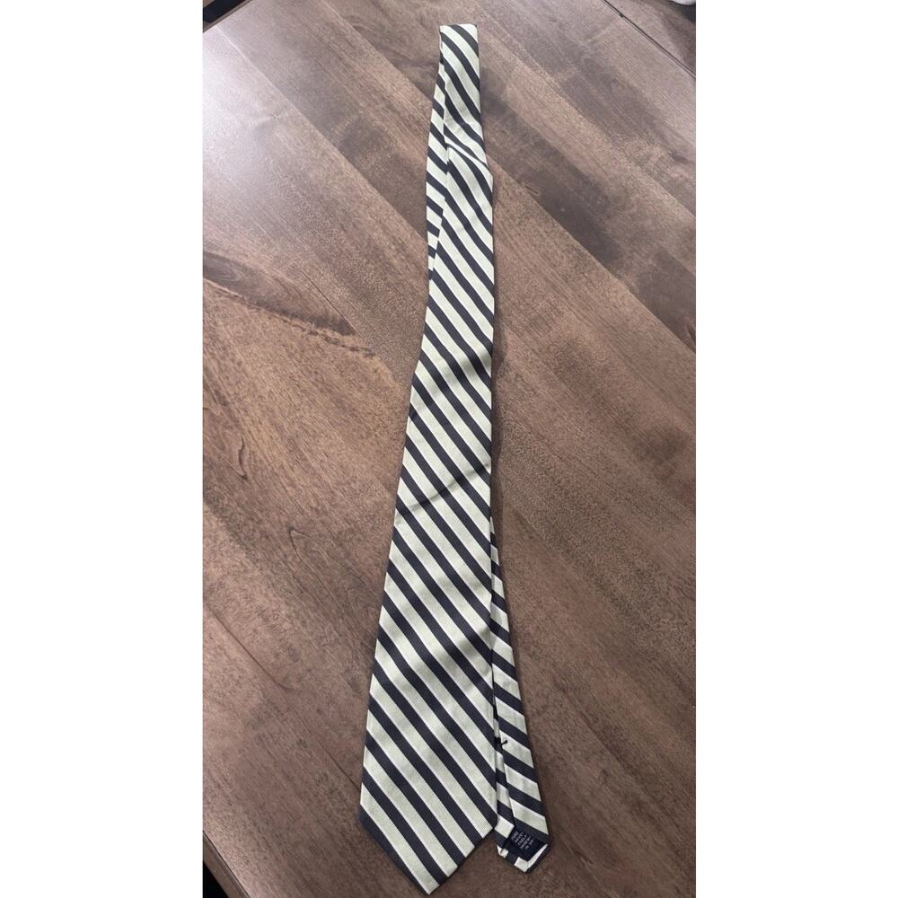 BROOKS BROTHERS Men's Silk Vintage Makers Tie, Navy, Light Green, And White